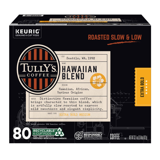 Tully's Coffee Hawaiian Blend K-Cups 80-count box