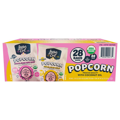 Lesser Evil organic popcorn variety pack 28-count