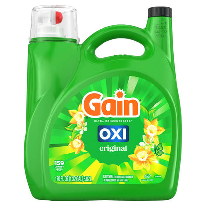 Gain +Oxi Original liquid laundry detergent bottle
