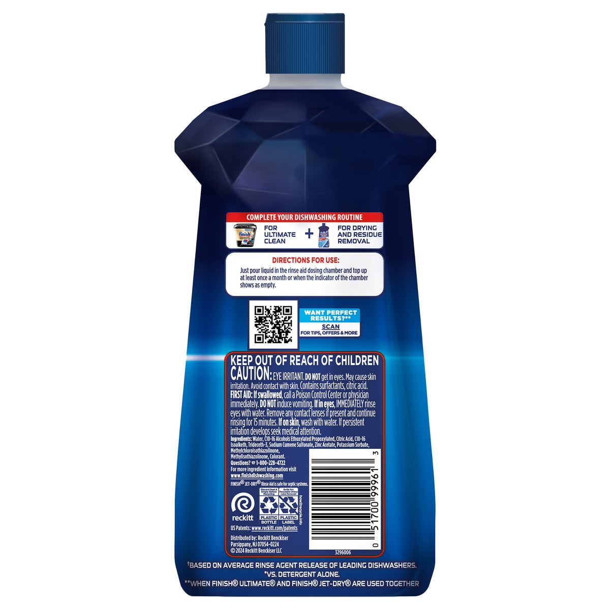Finish Jet-Dry Ultra rinse aid for residue removal