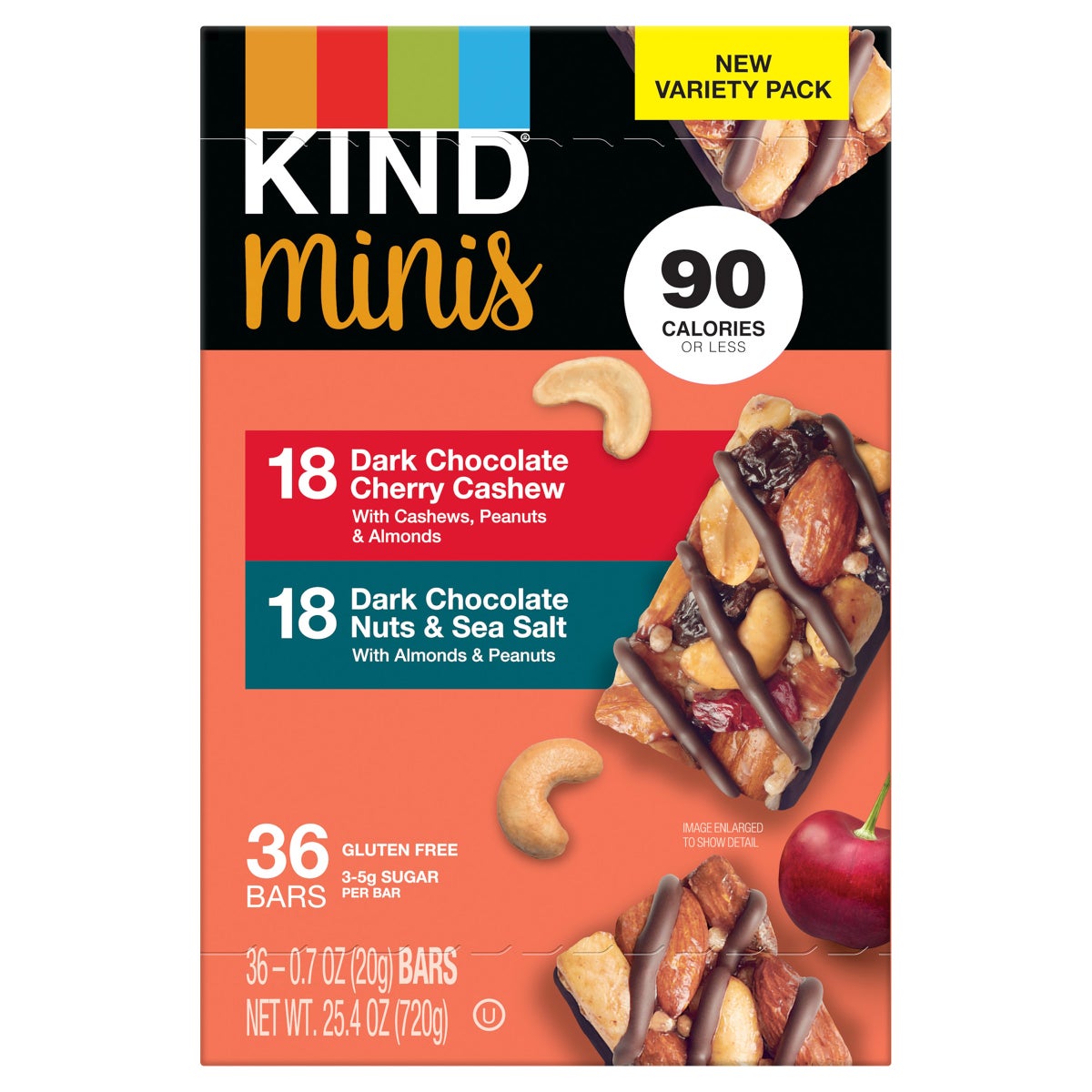 KIND Mini dark chocolate variety pack 36-count snack bars