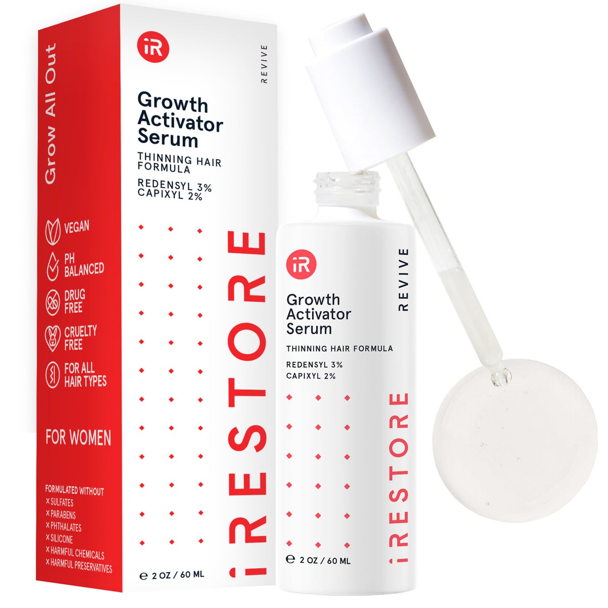 iRestore hair growth system with battery pack and serum