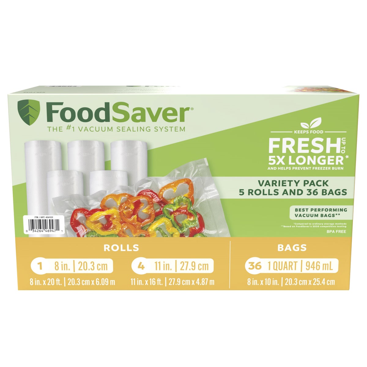 FoodSaver airtight vacuum seal bags and rolls