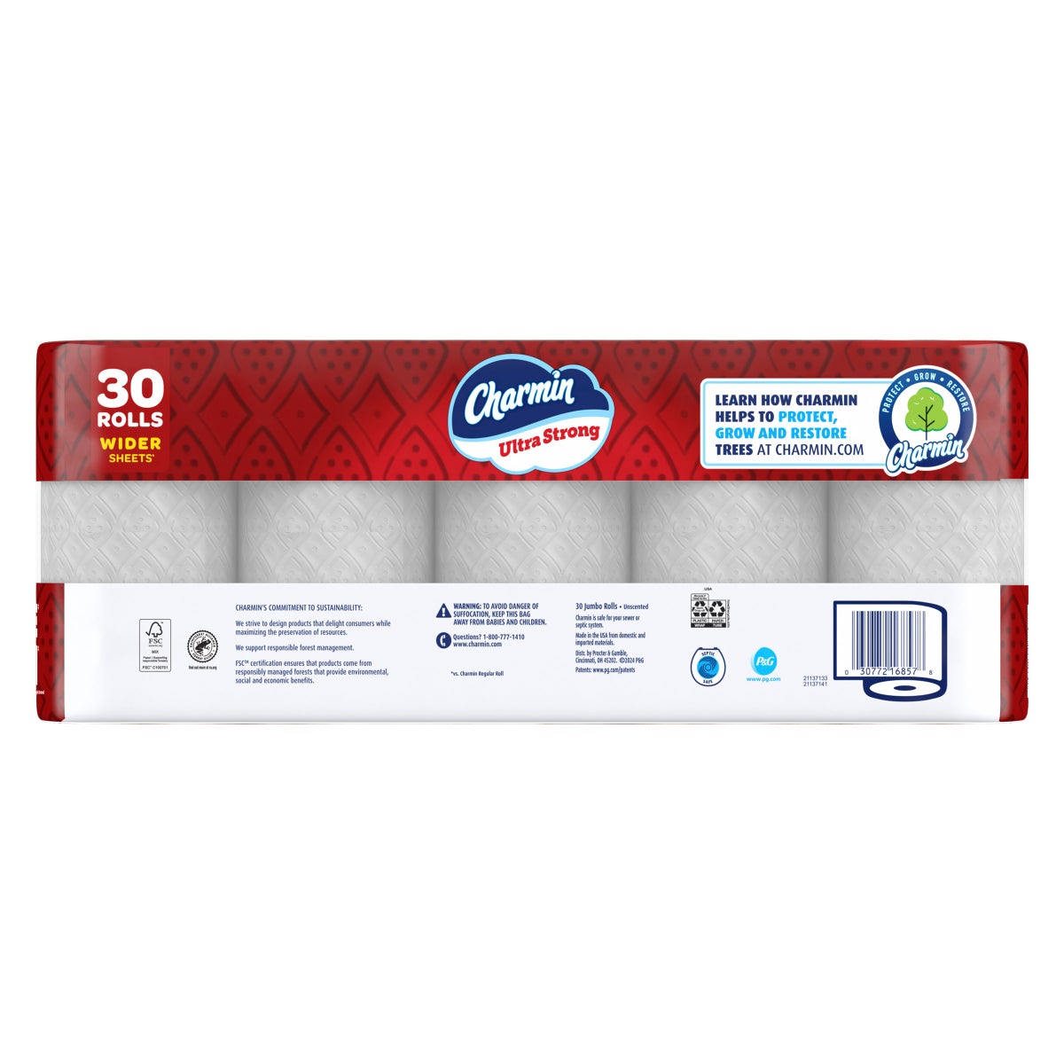 Charmin Ultra Strong bath tissue product packaging