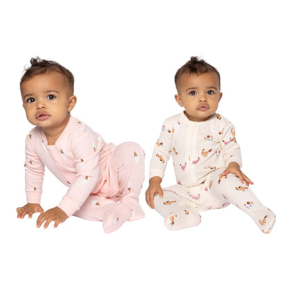 Pekkle baby sleepers 2-pack soft cotton fabric