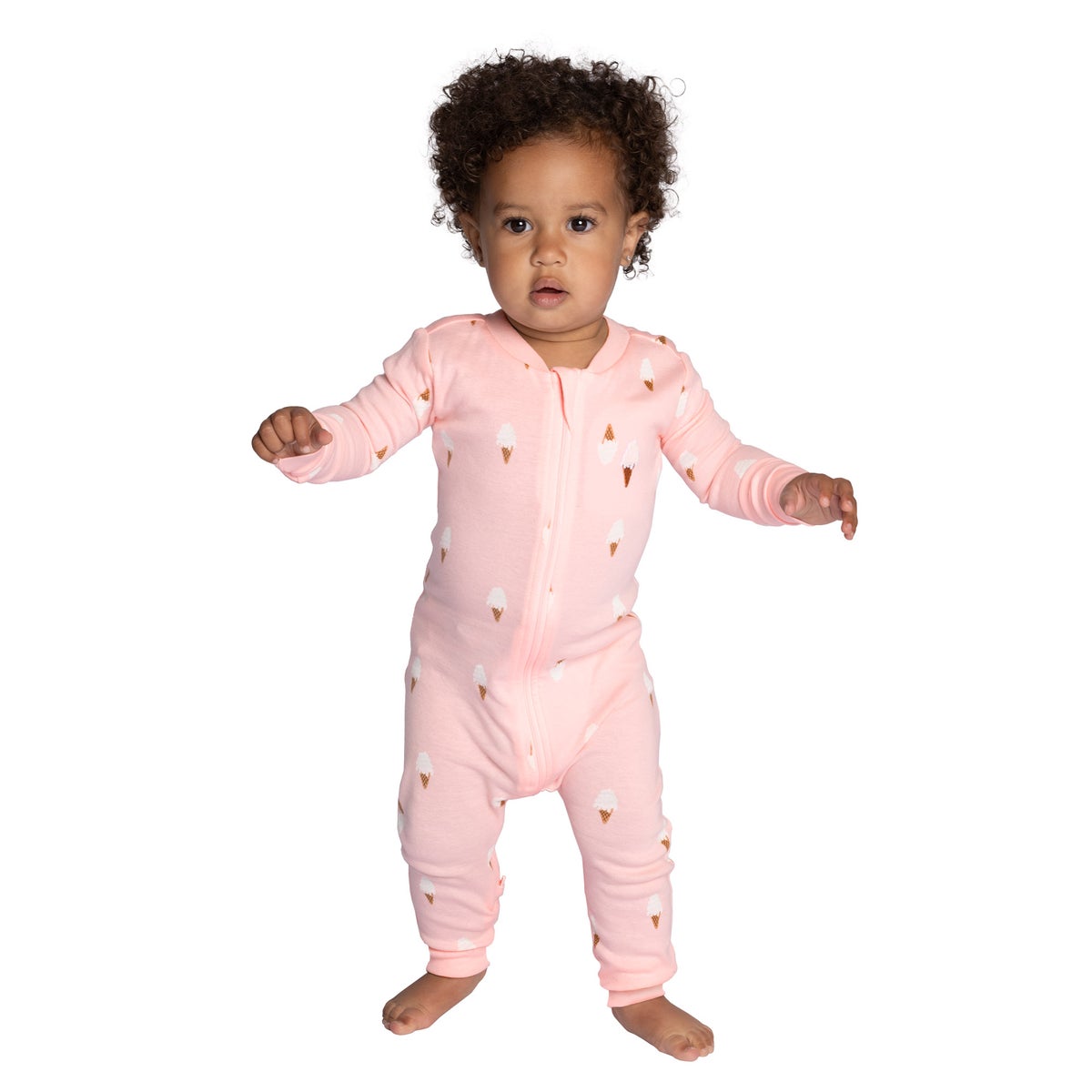 Pekkle pink baby sleepers for 3M to 24M