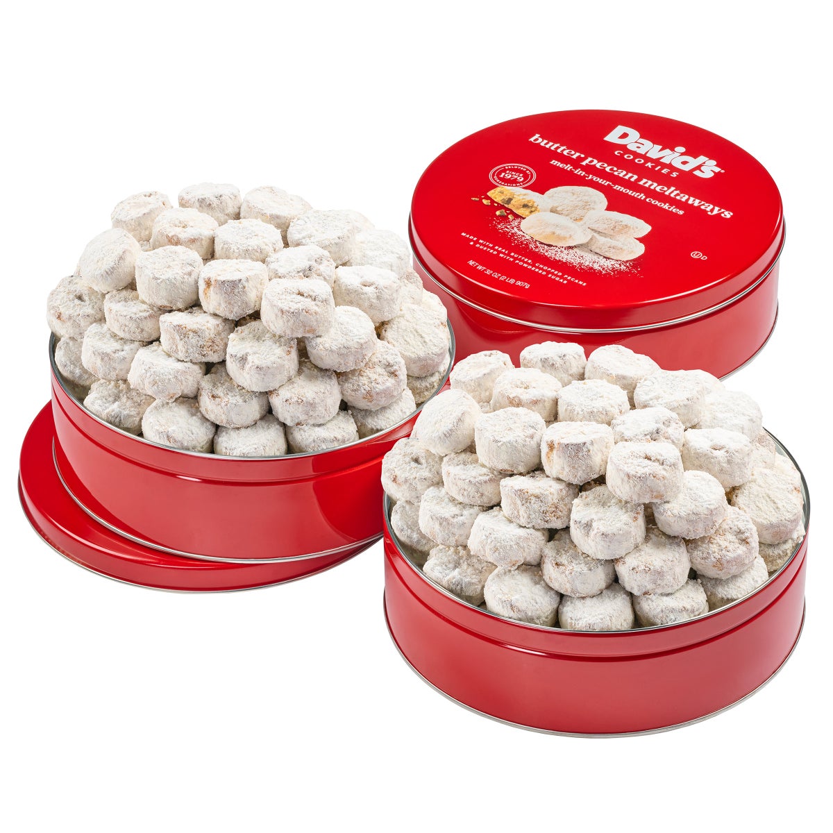 Butter pecan meltaway cookies in gift packaging