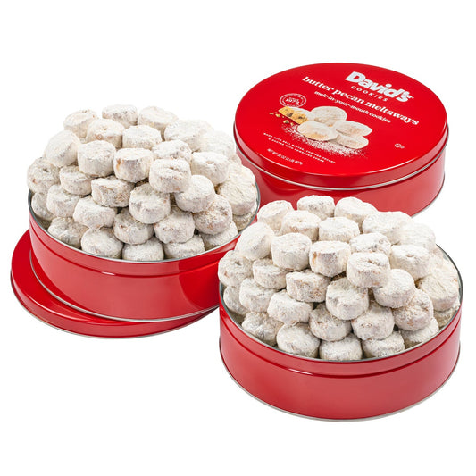 Butter pecan meltaway cookies in gift packaging
