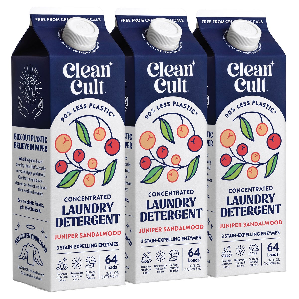 Cleancult Juniper Sandalwood liquid laundry detergent bottle