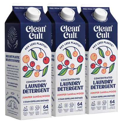 Cleancult Juniper Sandalwood liquid laundry detergent bottle