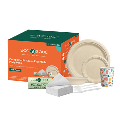 Compostable plant-based disposable party pack by EcoSoul