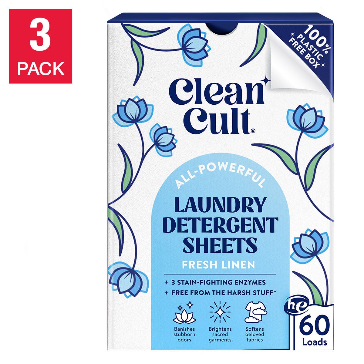 Cleancult Fresh Linen laundry detergent sheets package