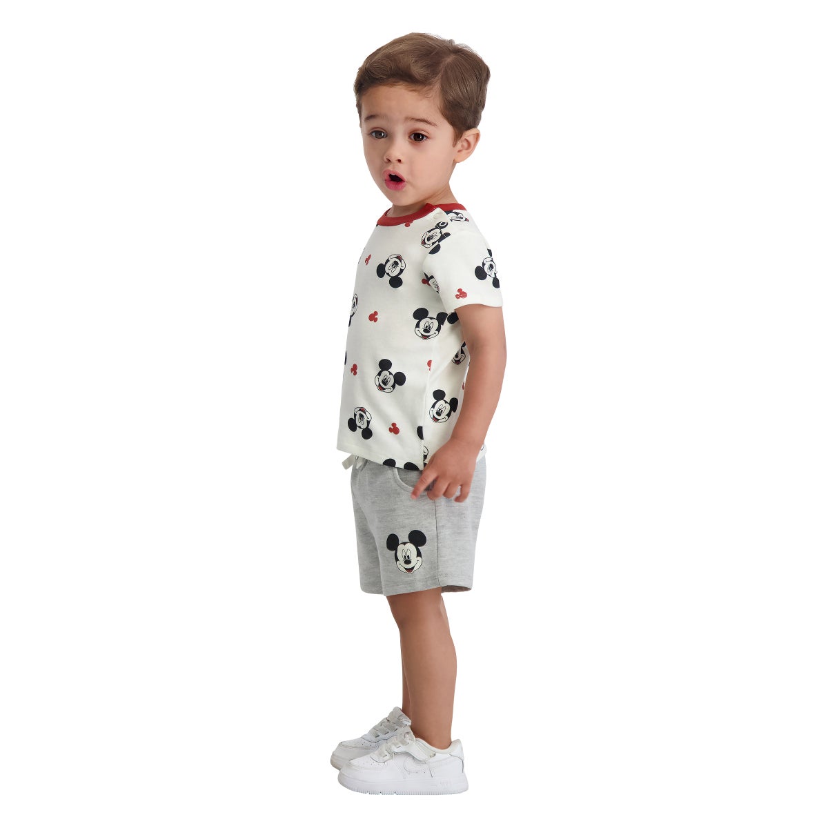 Baby shortall set with elastic waist shorts