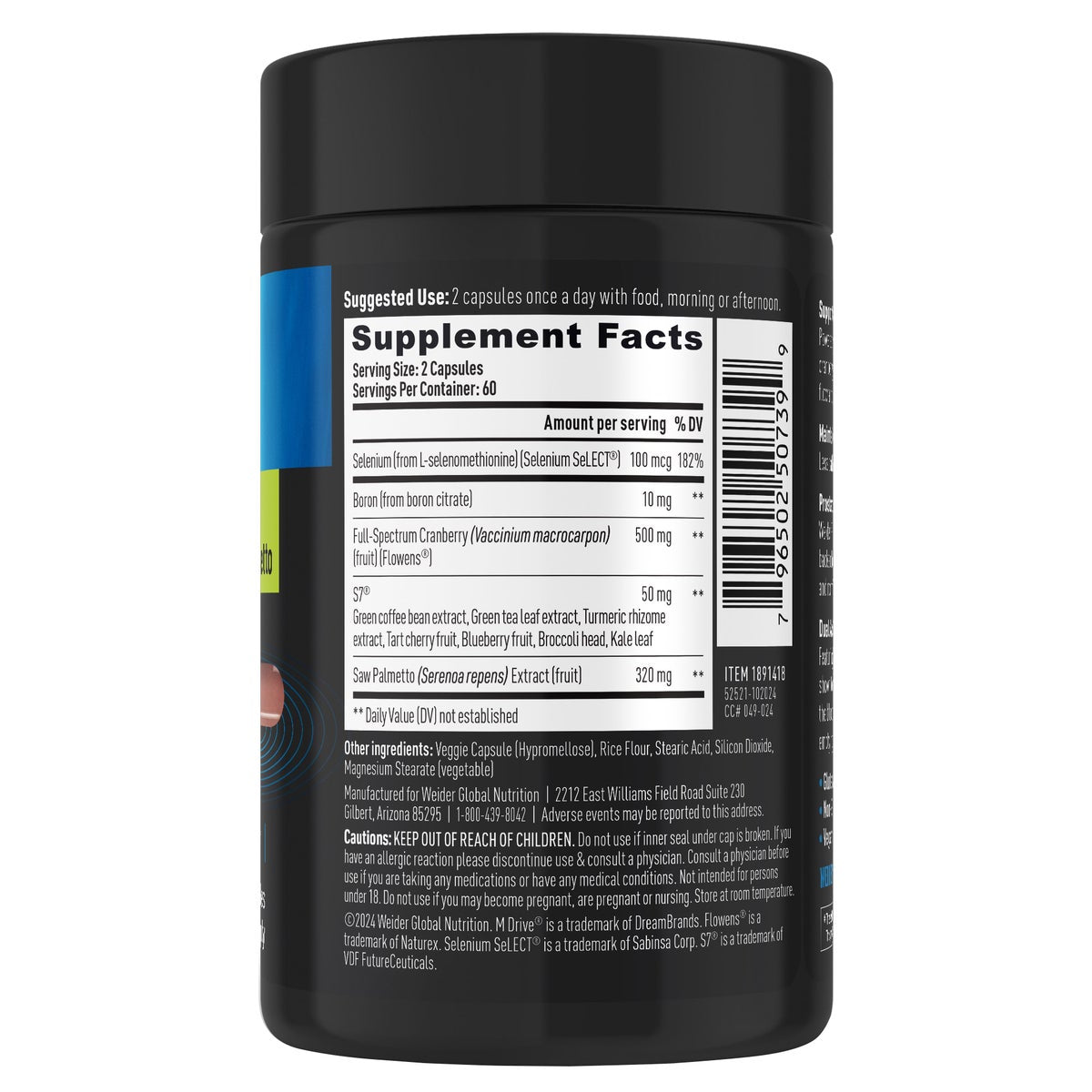 Weider prostate and urinary tract support supplement