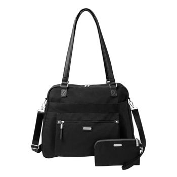 Baggallini overnight expandable laptop tote in floral nylon