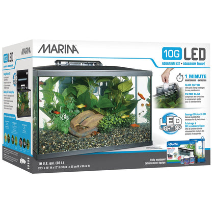 Marina 10 gallon LED aquarium kit with canopy