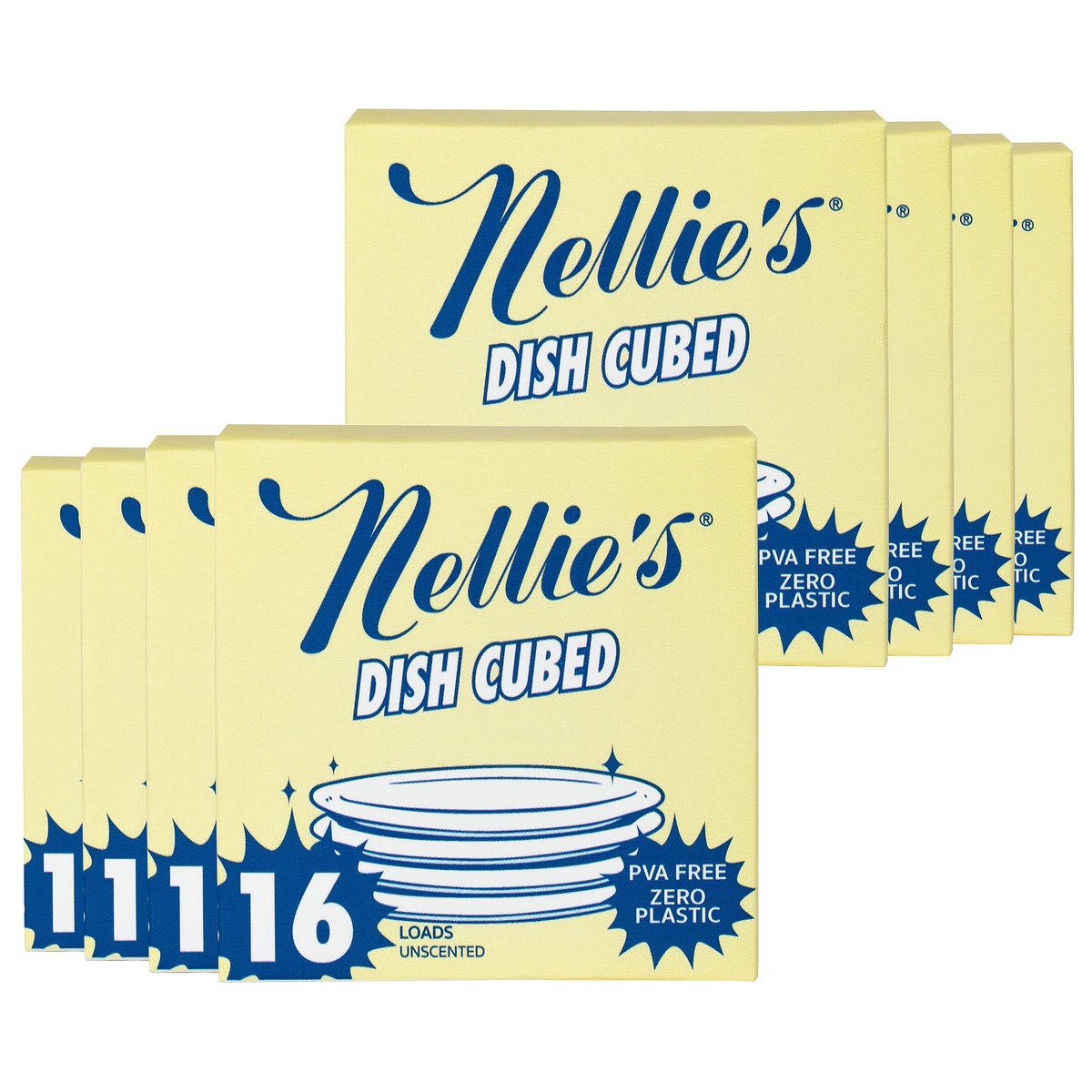 Nellie's unscented auto dishwasher cubes 128 count
