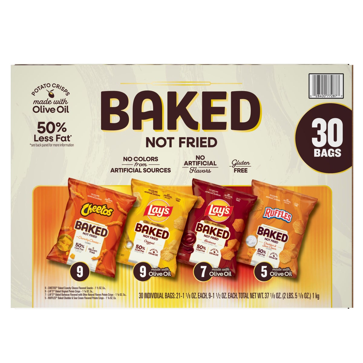 Frito Lay assorted oven baked snacks in single-serve bags