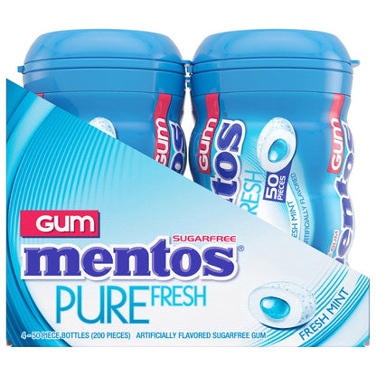 Mentos fresh mint gum bottles for on-the-go use