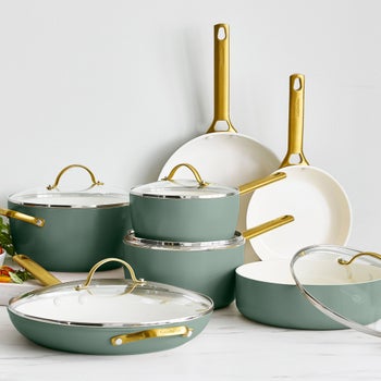 GreenPan Reserve green 12-piece ceramic cookware set