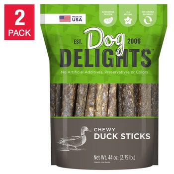 Dog Delights chewy duck sticks 2-pack dog treats