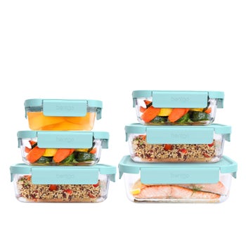 Bentgo 12-piece glass food storage set with leak-proof lids