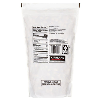 Kirkland Signature roasted pistachios product packaging