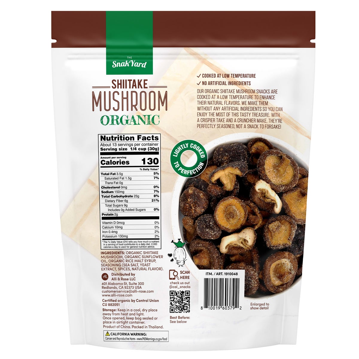 Crispy seasoned organic shiitake mushrooms by The SnakYard