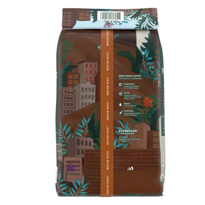 Starbucks medium roast ground coffee front view