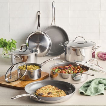 Anolon EverLast stainless steel ceramic nonstick cookware set
