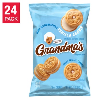 Grandma's vanilla creme mini sandwich cookies 24 count