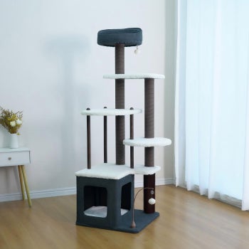 Blue Catry Trinity 66 inch cat tree for climbing and scratching