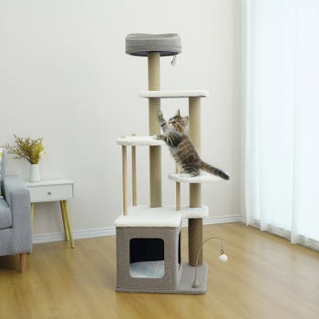 Catry Trinity cat tree with cuddle and nap spaces
