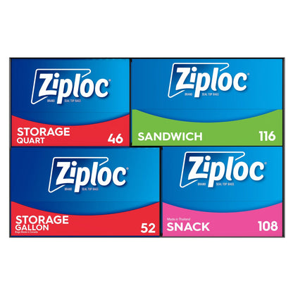 Ziploc gallon quart sandwich and snack bags