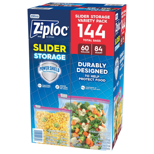 Ziploc slider storage bags variety pack 144 count