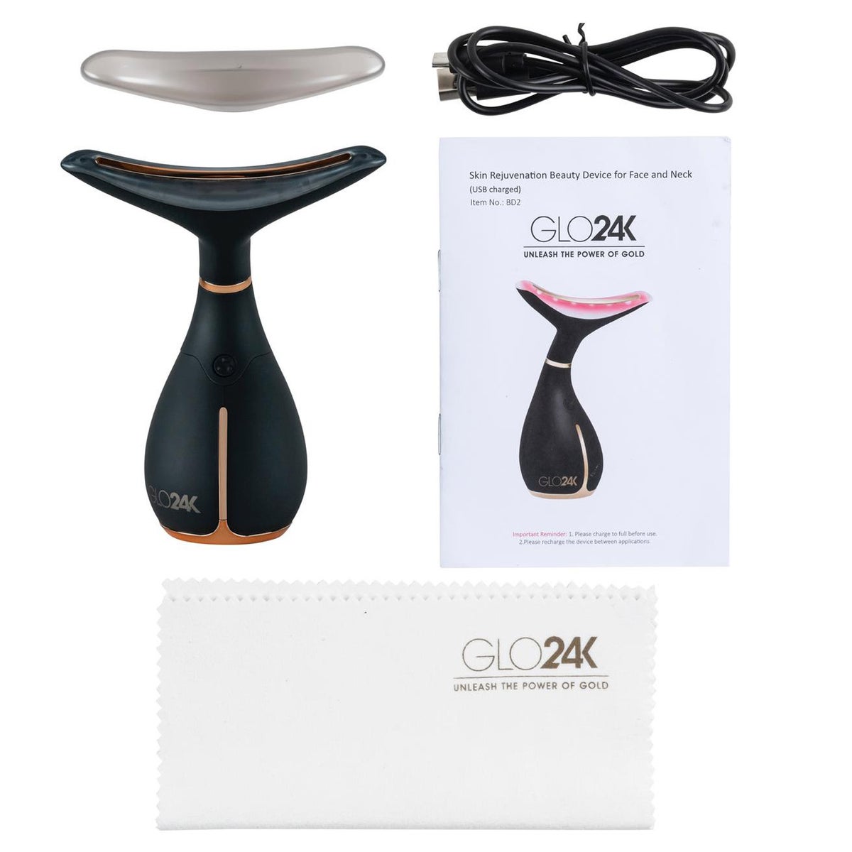 GLO24K rechargeable beauty device for at-home skincare