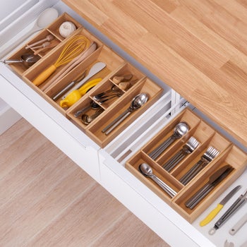 TRINITY 6-piece bamboo drawer organizer set with dividers