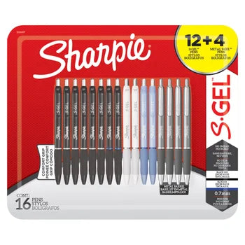 Sharpie S-Gel retractable gel pens 16-pack with 0.7mm medium point