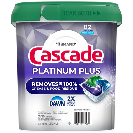 Cascade Platinum Plus Fresh dishwasher detergent ActionPacs 82 count