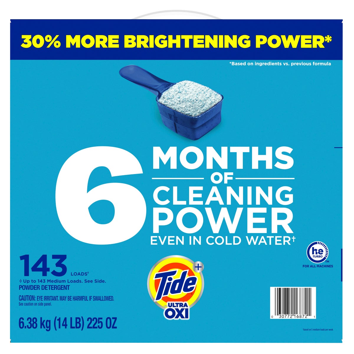 Tide laundry detergent powder 225 oz value size box