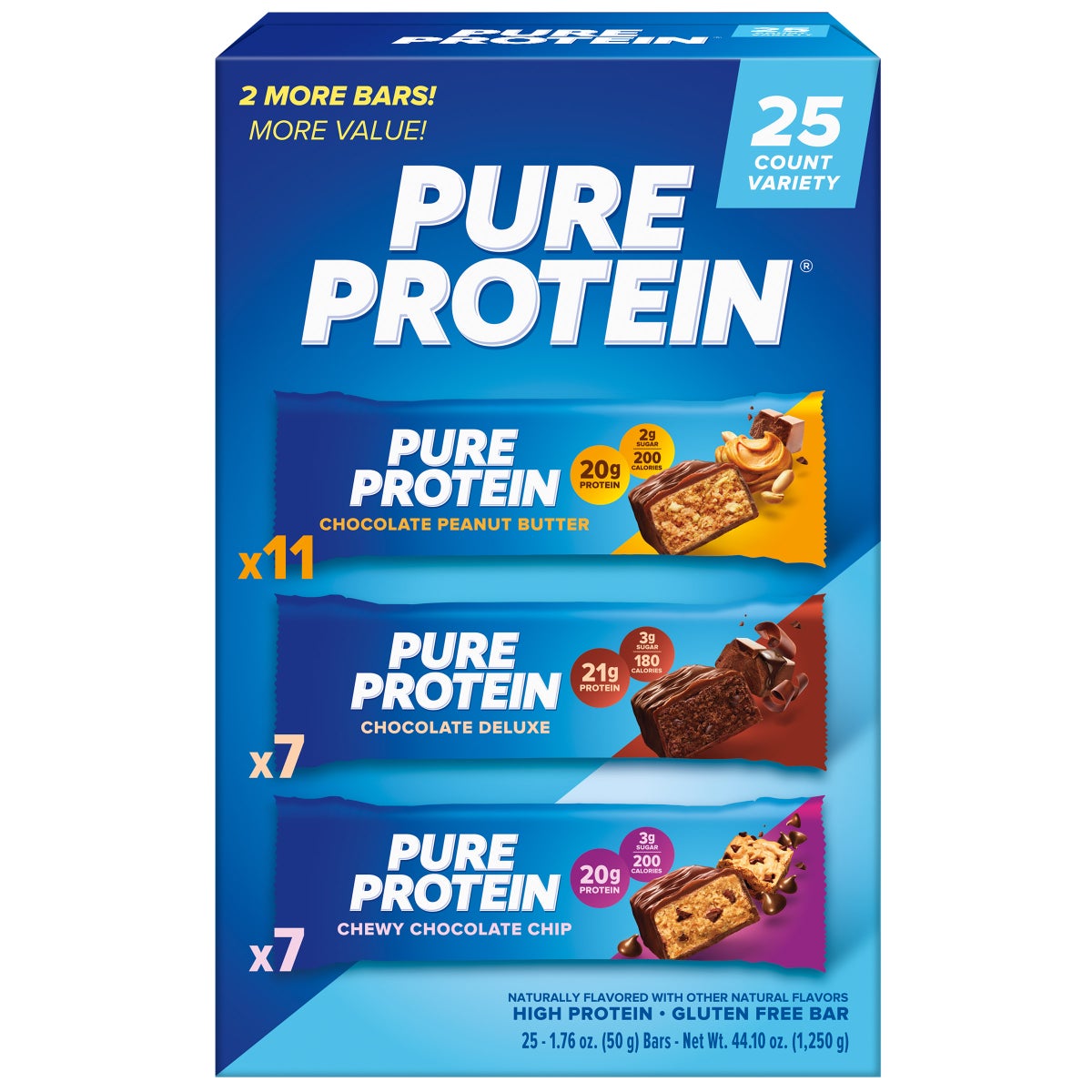 Pure Protein variety pack protein bars 25 count