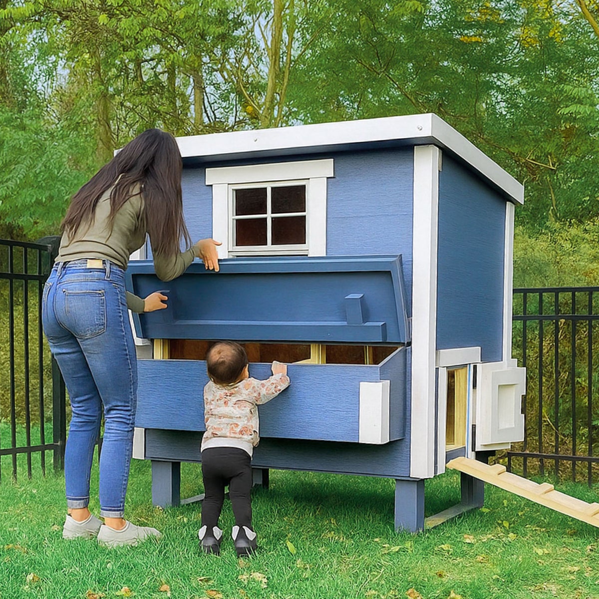 OverEZ chicken coop with feeder included
