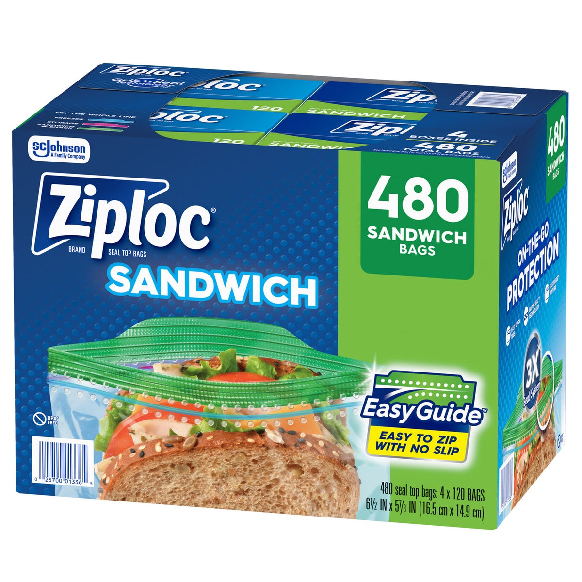 Ziploc sandwich seal top bags 480 count