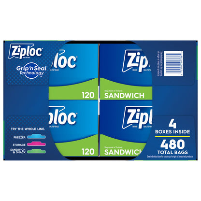 Ziploc food storage bags for lunches and snacks