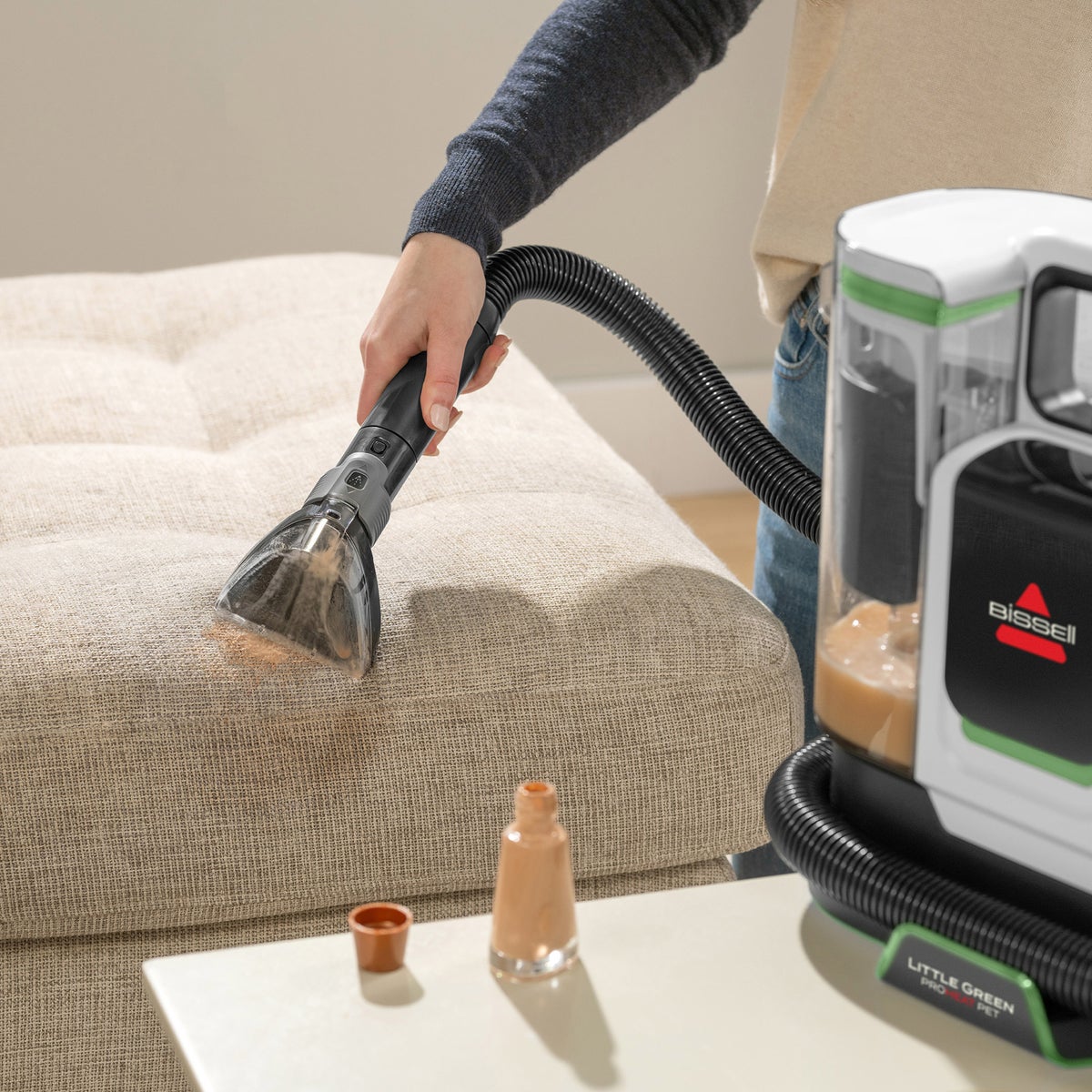 Bissell carpet and upholstery cleaning solution bottle