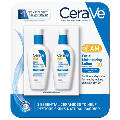 CeraVe AM Facial Moisturizing Lotion SPF 30 2-pack
