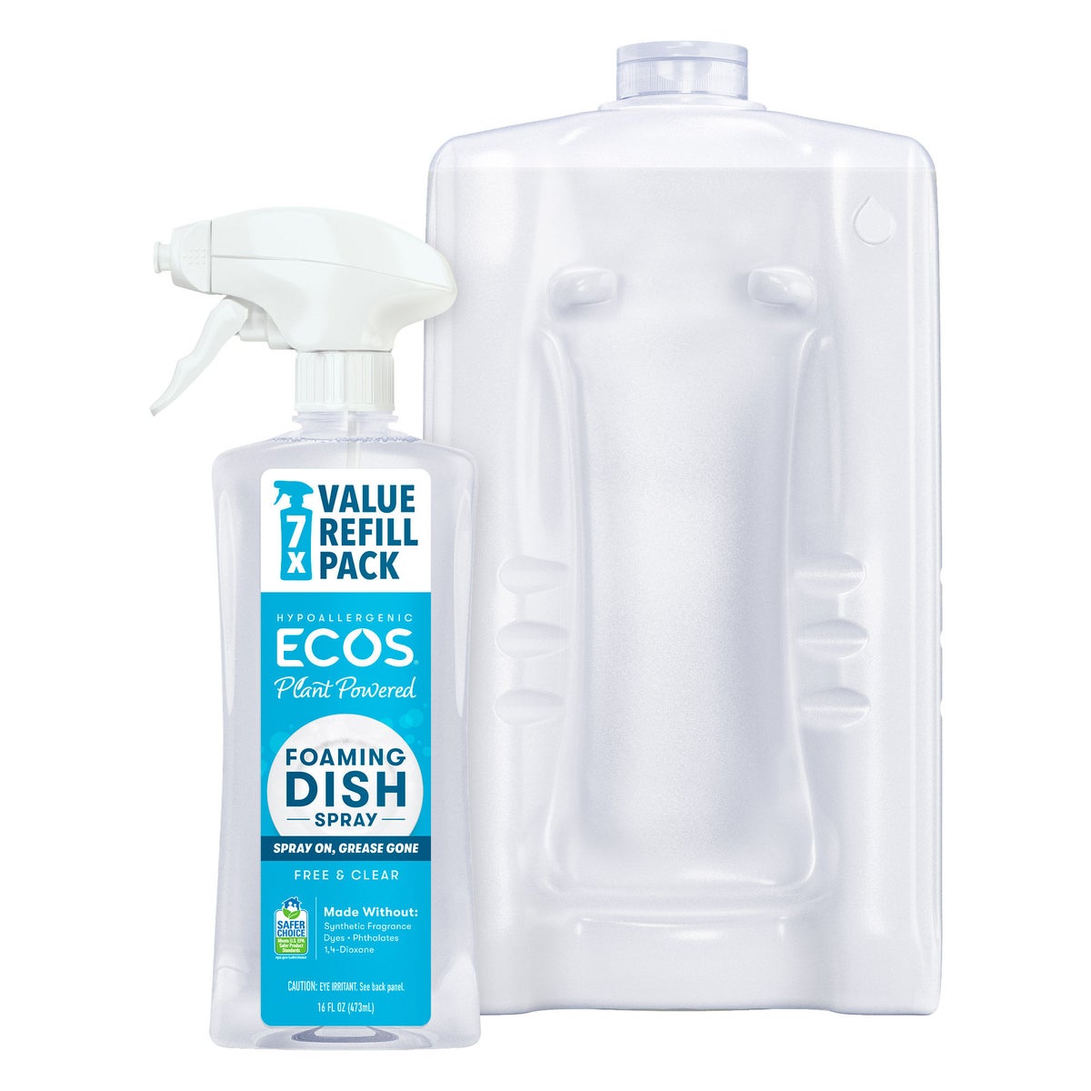 ECOS Foaming Dish Soap Spray Free & Clear 16 oz bottle