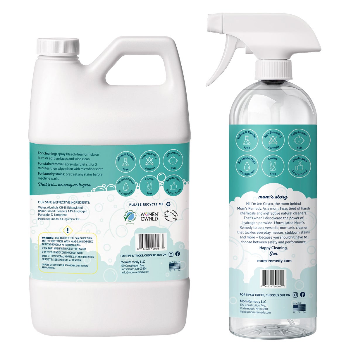 MomRemedy cleaner and stain remover with lemon scent