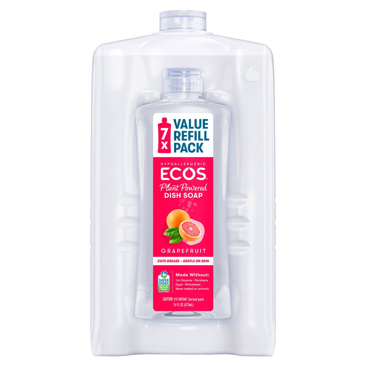 ECOS liquid dish soap grapefruit refill 96 fl oz
