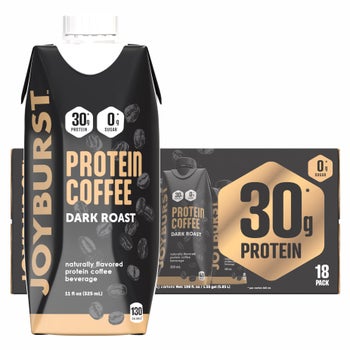 Joyburst dark roast 30g protein coffee shakes 18 pack
